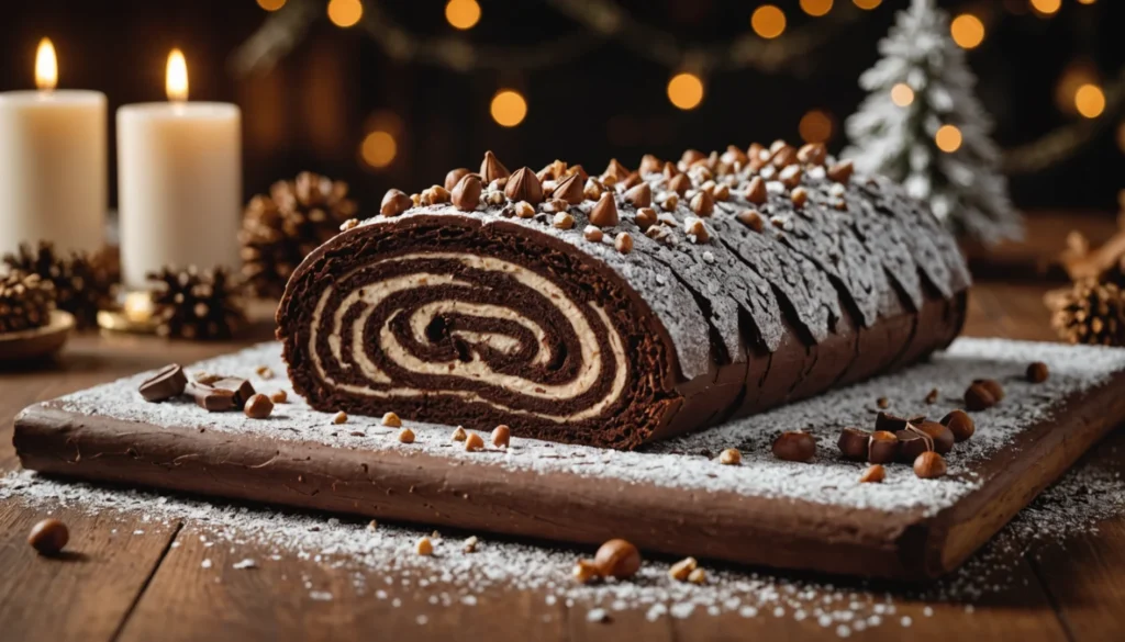 buche de noel chocolat noisette