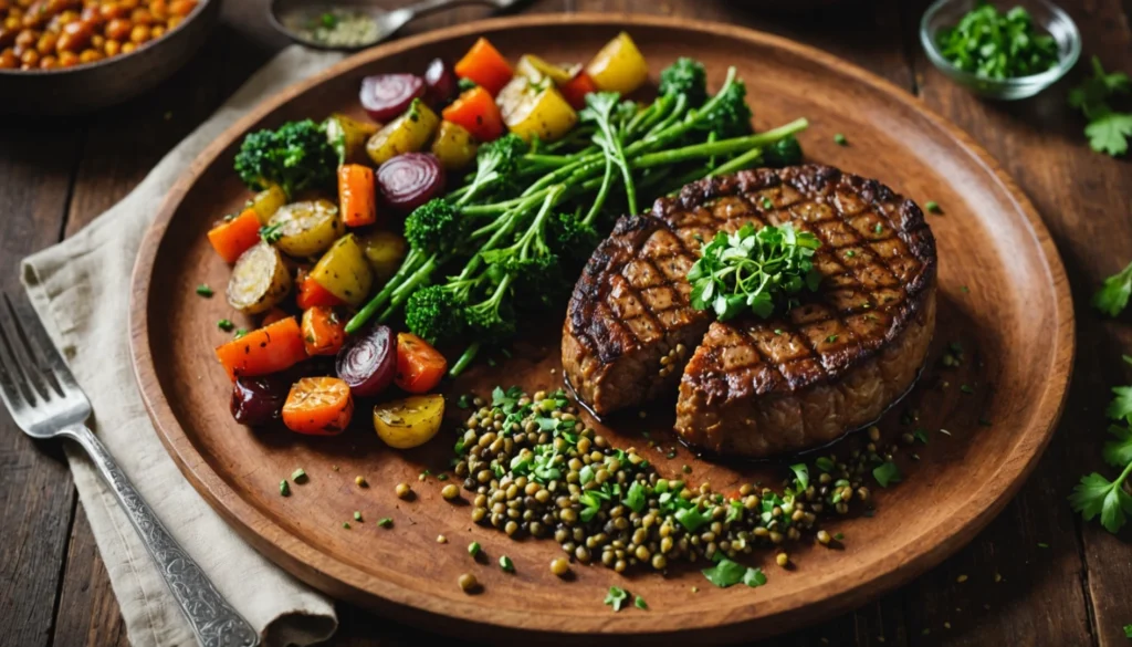 steak végétal lentilles