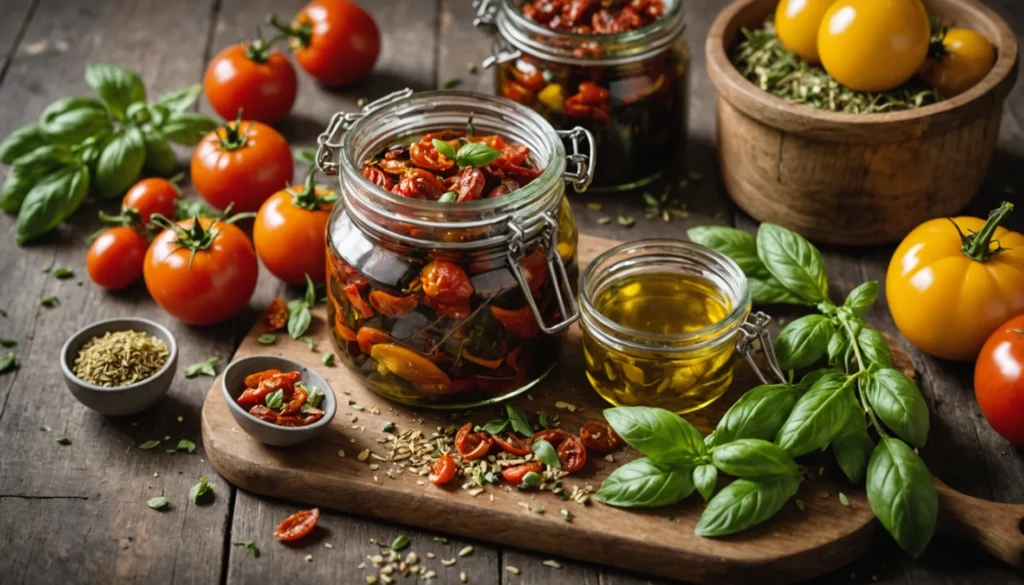 tomates séchées huile